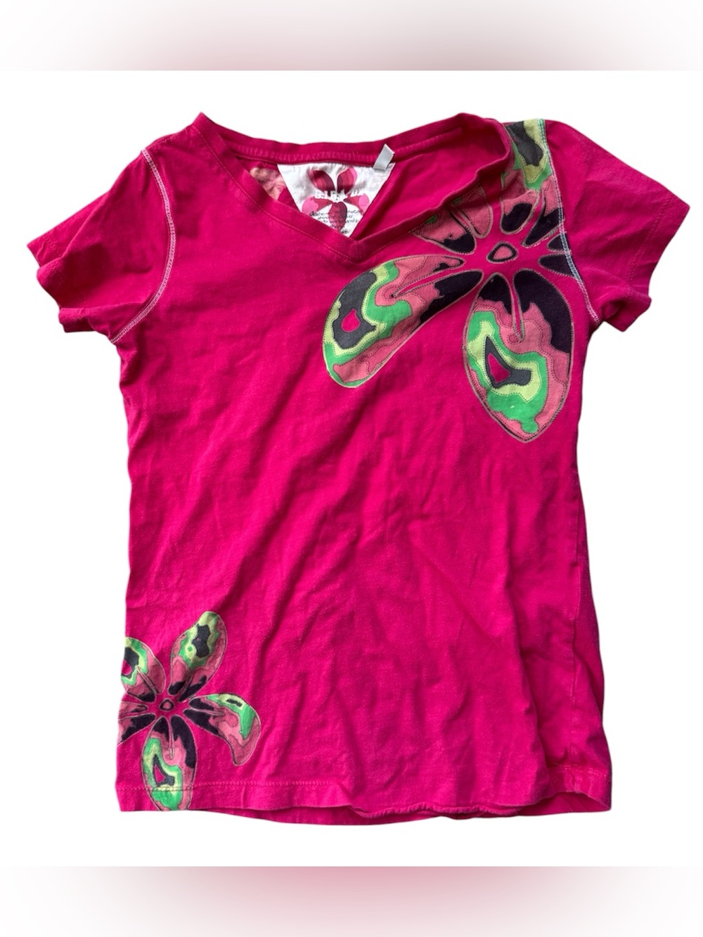 G.I.G.A. DX by killtec Hot Pink Short-Sleeve Tee with Green & Black Floral Motif